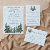Rustic Evergreen Winter Pine Wedding Papieren Bordje (Personaliseer de collectie van deze zelfstandige maker.)