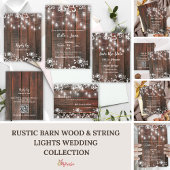 Rustic Wood and White Lace Floral Wedding Magnetische Uitnodiging