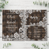 Rustic Country Lace Wood Wedding Save the Date (Personaliseer de collectie van deze zelfstandige maker.)