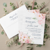 Rustic Pink Floral Spring Bridal Shower Kaart (Personaliseer deze collectie van deze onafhankelijke maker. Test)
