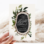 Rustige boerderijschors botanisch vrijgezellenfees wijn etiket