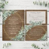 Eucalyptus Greenery Rustic Geometric Wedding Acryl Uitnodigingen (Personaliseer de collectie van deze zelfstandige maker.)