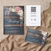 Rustiek Hout Bloemen Trouwen Dank u kaart (Personaliseer de collectie van deze zelfstandige maker.)