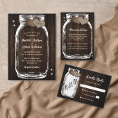 Rustiek Land Houten Lichten Mason Jar Bruiloft Save The Date (Personaliseer de collectie van deze zelfstandige maker.)
