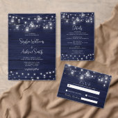 Navy Wood Mason Jars Lights Bruiloft Dank u kaart (Personaliseer de collectie van deze zelfstandige maker.)