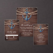 Banden van de Knoop Marine Blue Anchor Wedding Save The Date (Personaliseer de collectie van deze zelfstandige maker.)
