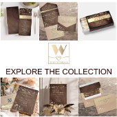 Rustic Wood String Lights Wedding All In One Uitnodiging