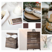 Rustiek de avond voor repetitie diner bruiloft kaart