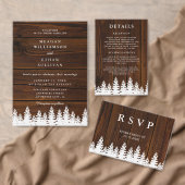 Rustic Wood Herfst Herfst Winter Wedding QR Code Save The Date (Personaliseer de collectie van deze zelfstandige maker.)