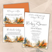 Rustiek Woodland Autumn Forest Baby shower Kaart