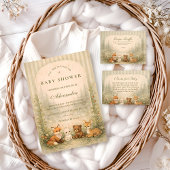 Rustieke Bosdieren Baby Shower Kaart