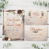 Rustic Woodland Feathers en Floral Bloom Poster (Personaliseer de collectie van deze zelfstandige maker.)