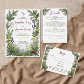 Rustieke bosland bosgroen bergbruiloft kaart (Personaliseer de collectie van deze zelfstandige maker.)