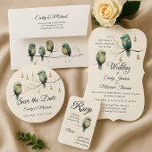 Rustic Woodland Tortelduifjes Celebration Acryl Uitnodigingen