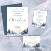 Rustiek Woodland Winter Bos Bruiloft Bedankkaart