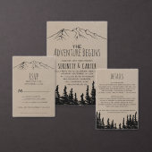 Rustic Woodsy Mountain Menu Keuze RSVP-kaart (Personaliseer de collectie van deze zelfstandige maker.)