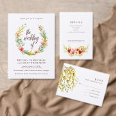 Romantische Wildflower Waterverf Dank u Briefkaart (Personaliseer de collectie van deze zelfstandige maker.)