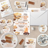 S'mores verjaardagsfeestje bedankjes labels