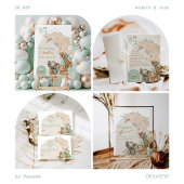 Safari dier Boho Oh Boy Baby shower Game Informatiekaartje