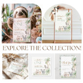 Safari Animal Wild One Baby Boy Shower Kaart