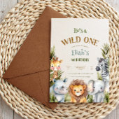 Safari Baby Dieren Eerste Verjaardag Dank u kaart