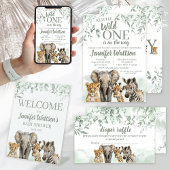 Wild one Safari Oerwoud baby shower nodigd uit Kaart