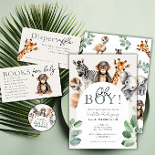 Oerwoud Safari Dieren Baby shower Dank u kaart