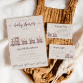 Safari Oerwoud Animals Train Baby shower Dank u Kaart