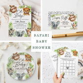 Baby Oerwoud Safari Dier Papieren Bordje