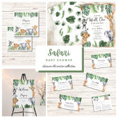 Little Wild One Safari Baby shower Display Shower Informatiekaartje