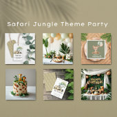 Safari Oerwoud Waterverf Elephant Flowers Verjaard Papieren Bordje