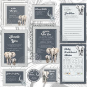 Oerwoud Safari Olifant Baby shower Kaarten & gesch Poster