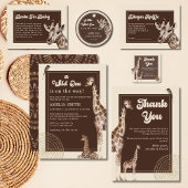 Wild One Safari Giraffe Baby shower Ronde Button 5,7 Cm