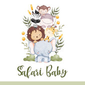 Safari Dieren Baby shower Dank u voor uw plezier Ronde Sticker