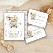 Safari Oerwoud Dieren Boho Baby shower Uitnodiging