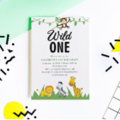 Safari Wild One 1st Birthday Cute Oerwoud Briefkaart