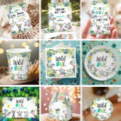 Wild en Drie Safari Dieren Verjaardag Uitnodiging