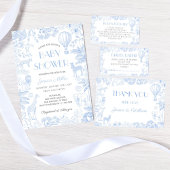 Schattigee Safari Toile de Jouy Blue Baby shower F Bedankdoosjes
