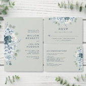 Sage Green Modern Waterverf Floral Wedding RSVP Kaartje (Personaliseer de collectie van deze zelfstandige maker.)