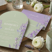  Wilde Bloem Rustieke Lavendel Salie Bruiloft Kaart