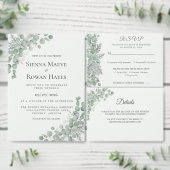 Sage & Stone Botanische Huwelijksprogramma Kaart (Personaliseer de collectie van deze zelfstandige maker.)