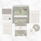 Elegant Ivory Wedding Registry Card with QR Code Informatiekaartje