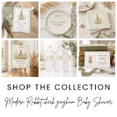 Sage Gingham Konijn Baby Shower Kaart