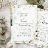 Elegante Salie Goud Waterverf Eucalyptus Groen Save The Date