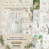 Boho Wieg Greenery Baby Shower Papieren Bordje