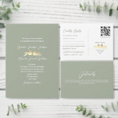Sage Green Gold Lovebirds Wedding Menu (Personaliseer de collectie van deze zelfstandige maker.)
