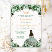 Sage Green Princess Quinceañera Bedankt Vierkante Sticker
