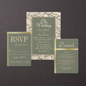 Sage Green en White Minimal Response Kaart (Personaliseer de collectie van deze zelfstandige maker.)