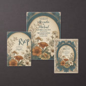 QR Code Sage Groene Art Nouveau Alphonse Bruiloft Informatiekaartje (Personaliseer de collectie van deze zelfstandige maker.)