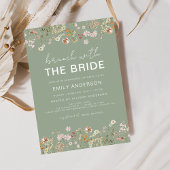 Sage Green Wildflower Brunch met Bruid Papieren Bordje